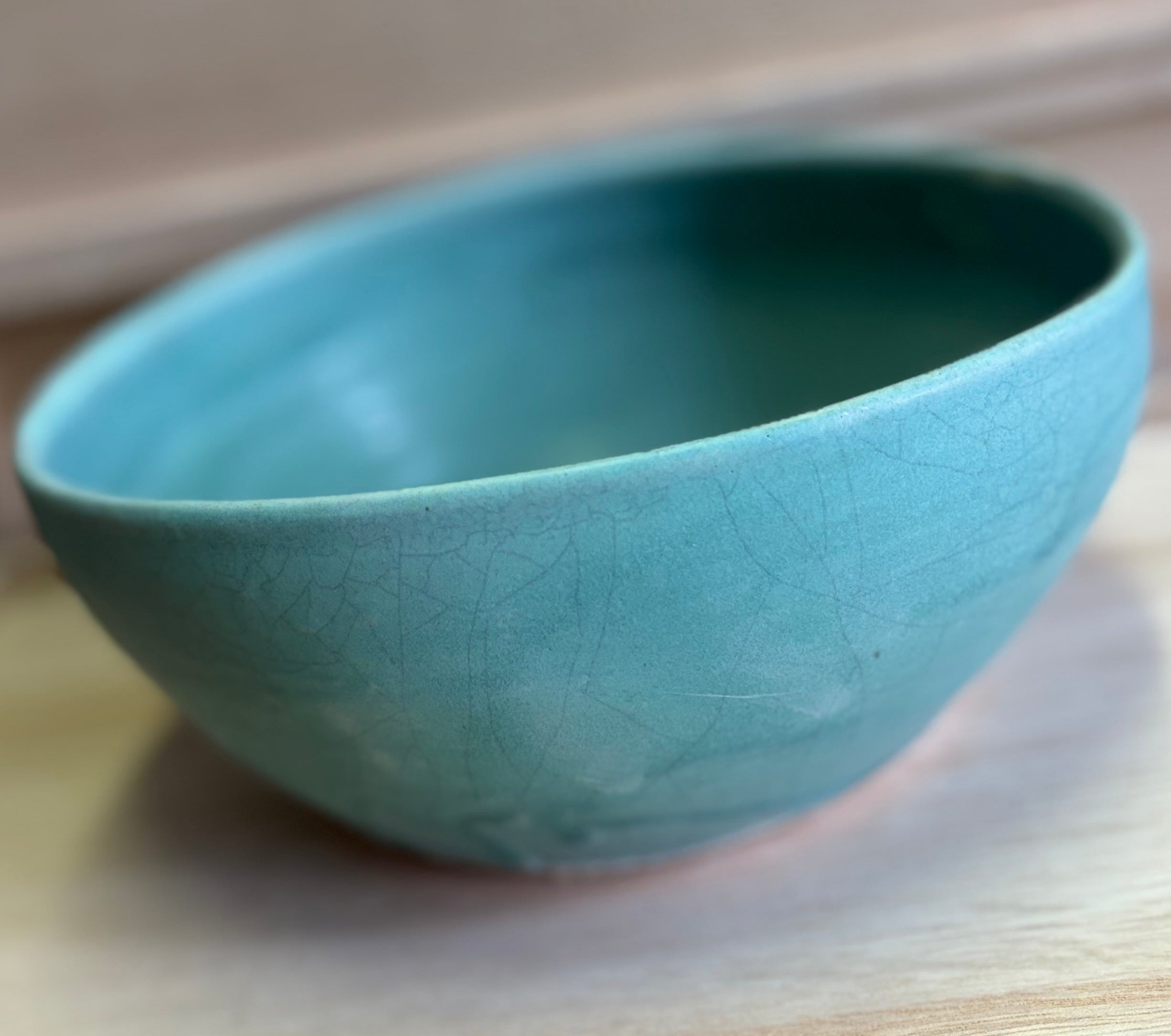 Large asymmetric serving bowl