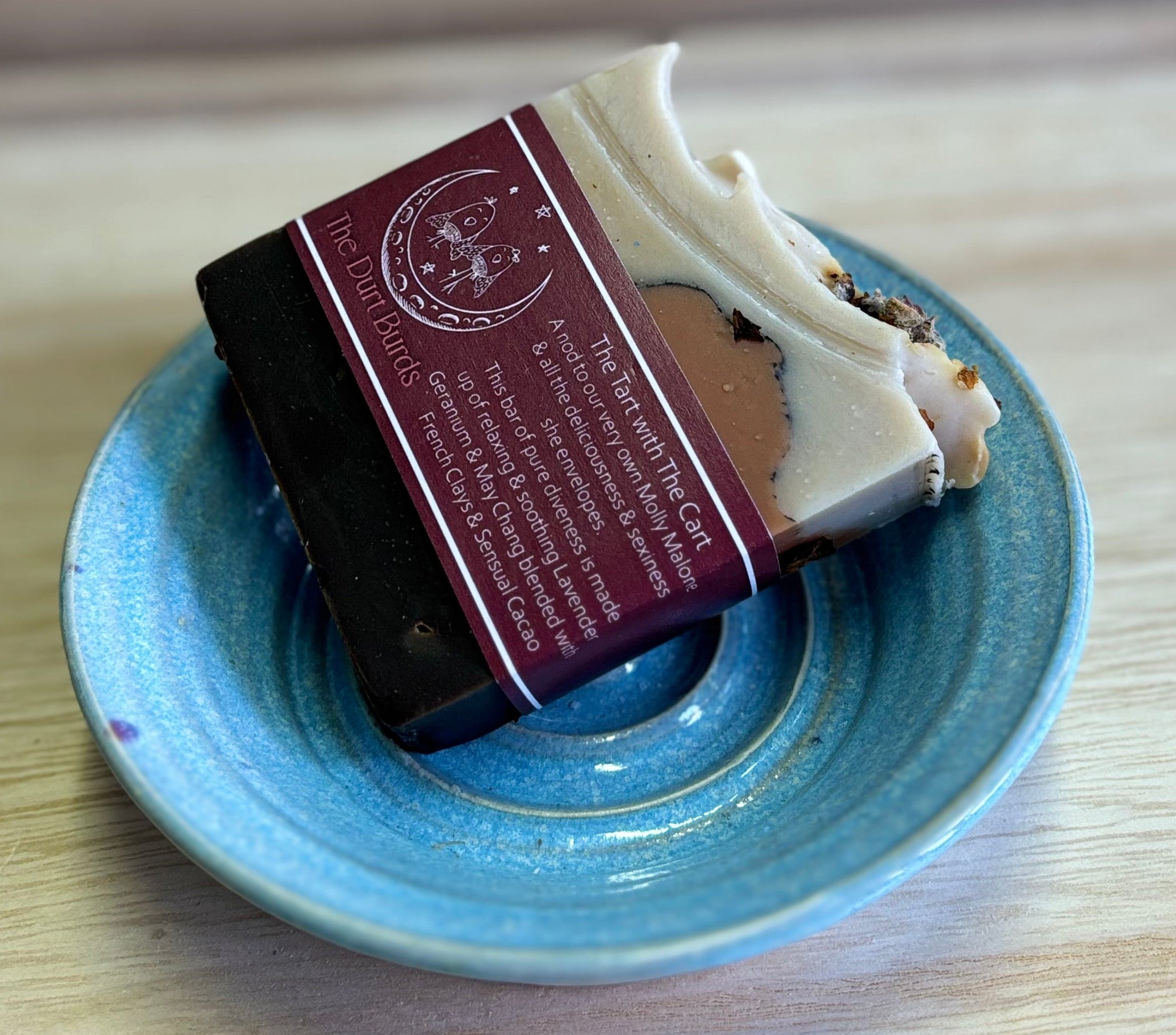 Blue soap dish