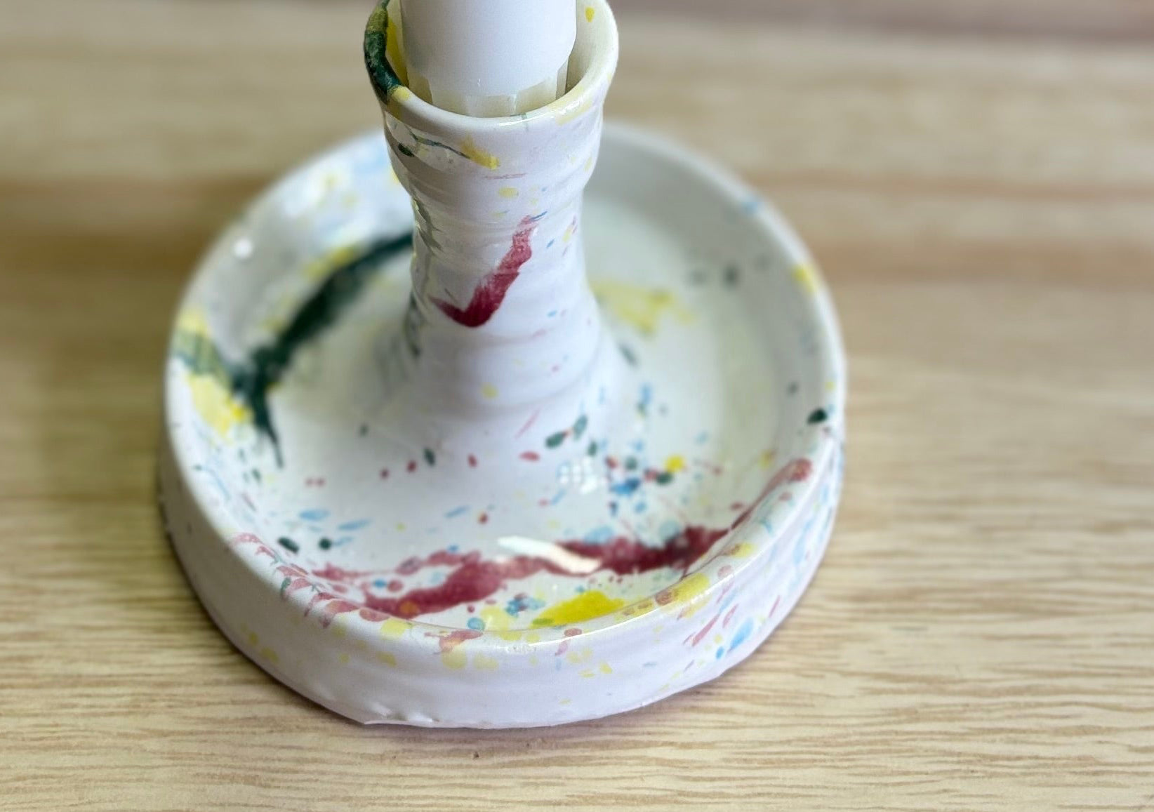 Candle holder with dish