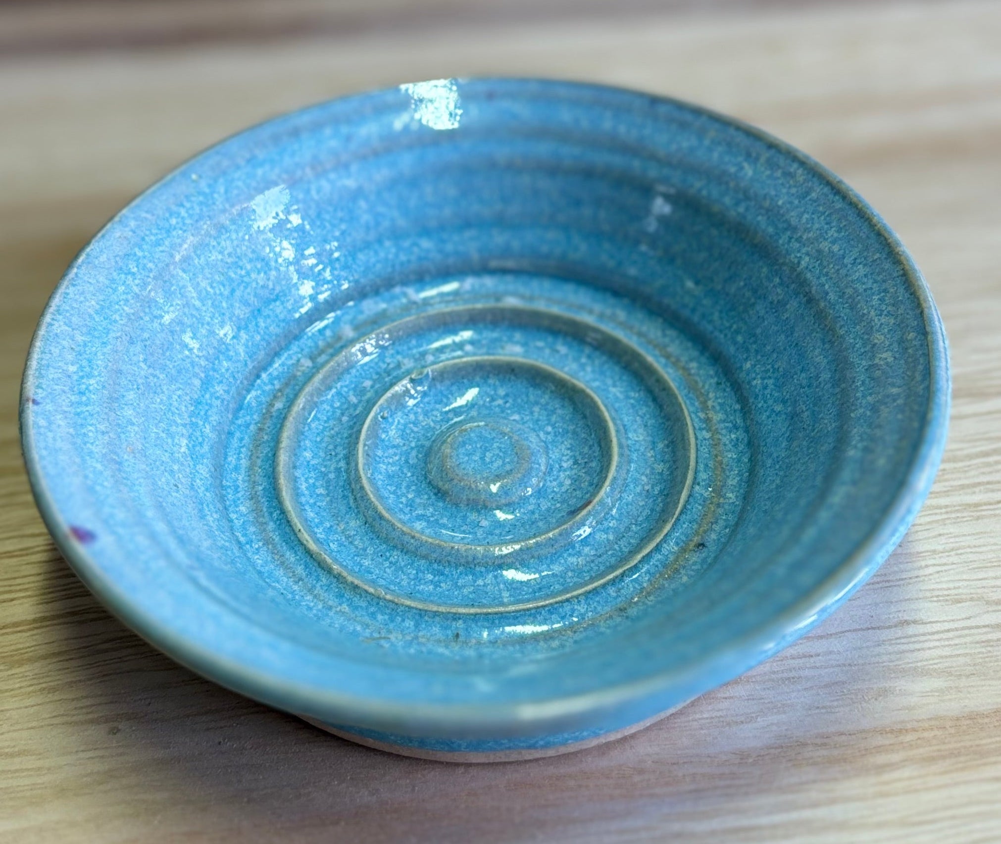 Blue soap dish