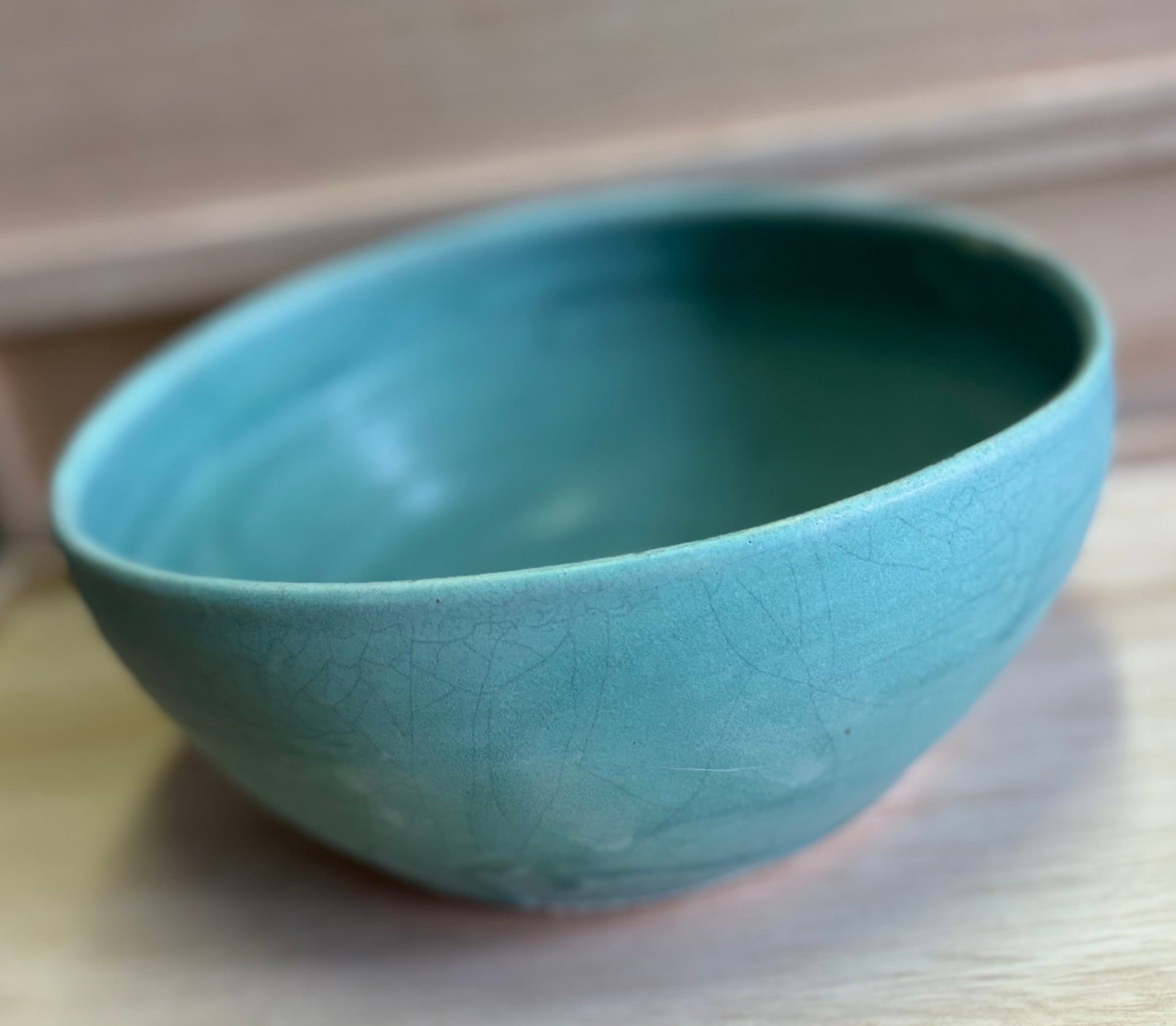 Large asymmetric serving bowl